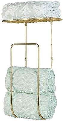 mDesign Modern Decorative Metal Wall Mount Towel Rack Holder and Organizer for Storage of Bathroo... | Amazon (US)