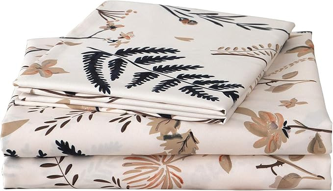 JSD Boho Floral Printed Sheet Set King Size, 4 Piece, Soft Botanical Pattern Microfiber Sheets Ex... | Amazon (US)