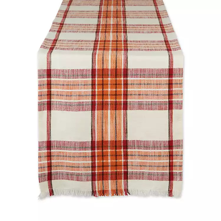 Pumpkin Spice Plaid Table Runner | Kirkland's Home
