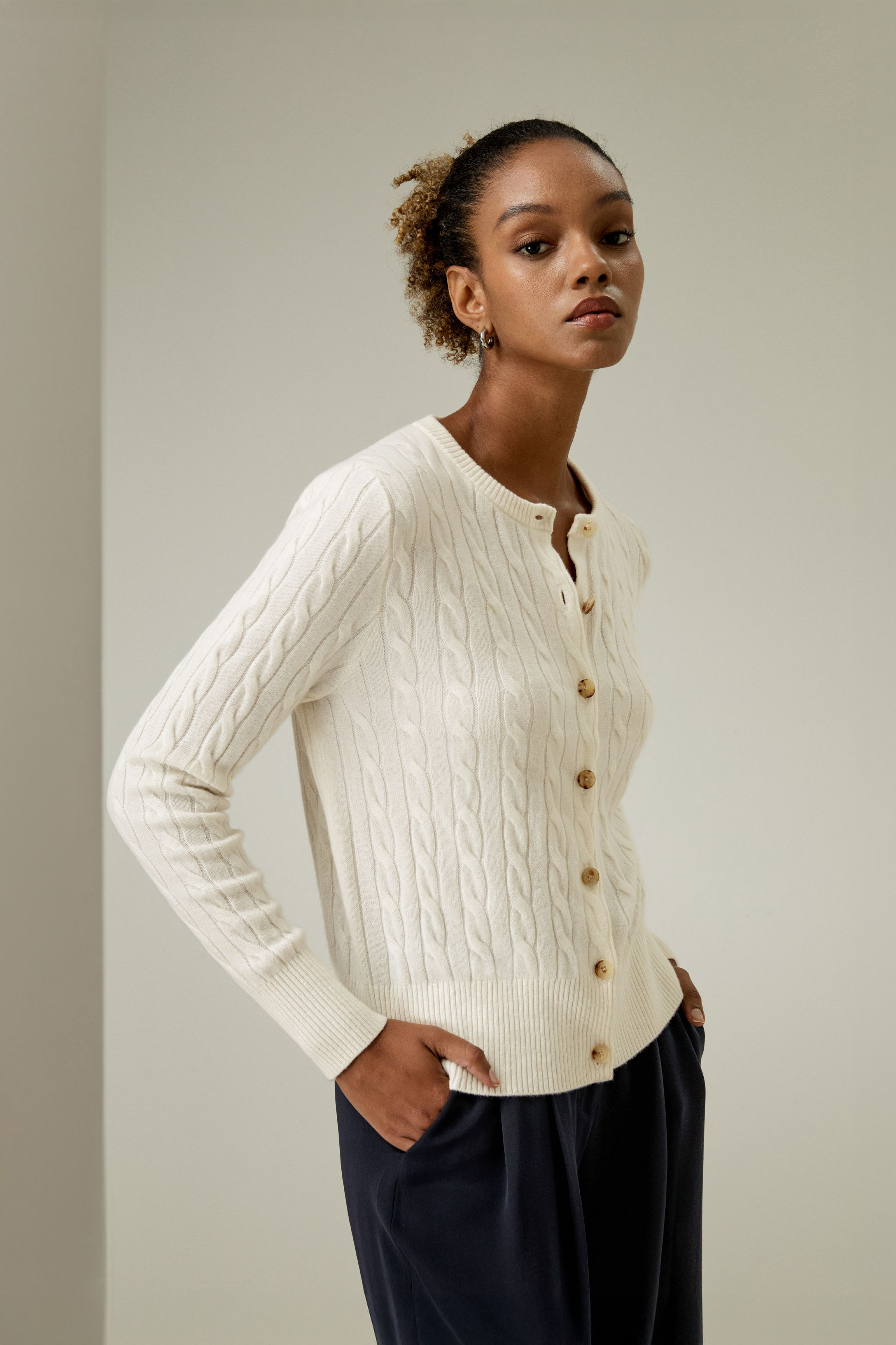 Baby Cashmere Cable-Knit Cardigan | LILYSILK