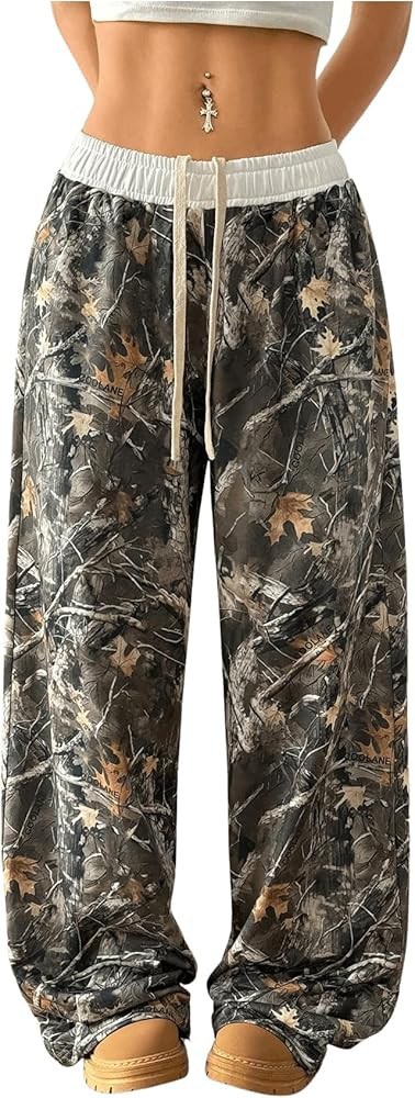 Floerns Women's Realtree Camouflage Baggy Sweatpants Elastic Waist Drawstring Athletic Pants | Amazon (US)