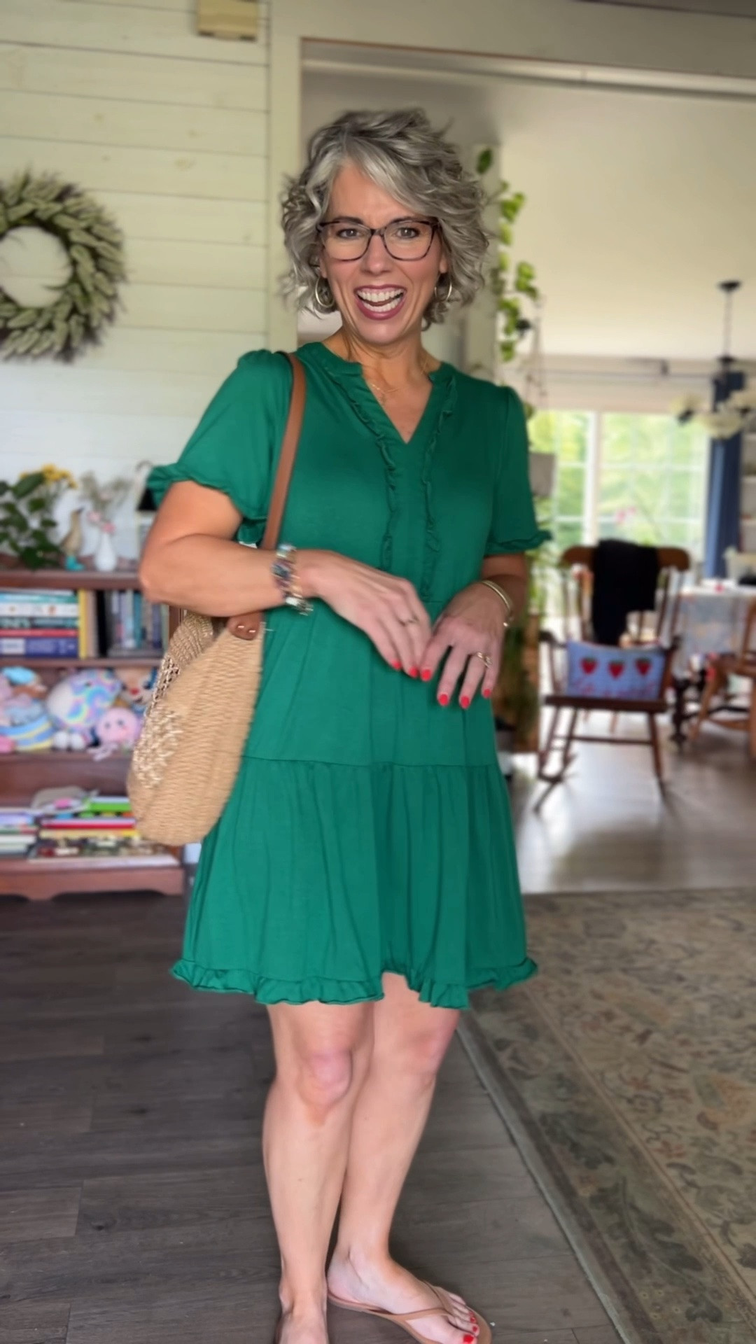 This green knit dress from Amazon is so pretty and so comfortable and I am obsessed with every single detail, the ruffle trim around the neckline and bodice, the flowy a line skirt, pockets, and it hits right at the knee for the most flattering length! It is perfect for casual everyday wear, errands, travel, or just throwing on and feeling cute and I paired it with simple flip flops from Walmart.

#amazonfashion #amazonfinds #amazonstyle #founditonamazon #amazondress #walmartfashion #walmartfinds #summerstyle #summeroutfit #summerfashion #summerinspo #summervibes #summerlook #summerwear #summerdress #springfashion #springoutfit #springstyle #casualoutfit #casualstyle #casualchic #effortlessstyle #effortlessfashion #ootd #ootdfashion #outfitoftheday #outfitinspo #outfitideas #realoutfitgram #todaysoutfit #affordablefashion #affordablestyle #budgetfashion #womensfashion #womensstyle #petitestyle #petitefashion #petiteoutfit #petitewomen #petitegirl #petites #momstyle #momfashion #momootd #momlife #teacherstyle #teacherfashion #grandmastyle #grandmafashion #over40style #over40fashion #over40andfabulous #fashionover40 #womenover40 #over50style #over50fashion #fashionover50 #agelessstyle #midlife #midlifestyle #midlifefashion #maturestyle #maturefashion #fashionblogger #fashionista #styleinspo #fashioninspo #instafashion #cuteoutfit #trending #fashion #style #ltkfinds #ltkunder50 #ltkover50 #ltkfashion #ltkstyle #ltksummer #ltkspring #liketoknowit #shopltk #knitdress #tshirtdress #stripeddress #navydress #greendress #alinedress #ruffledress #pocketsdress #kneelenthdress #casualdress #comfydress #summerdresses #flipflops #everydaydress #traveldress

#LTKSeasonal #LTKPetite #LTKOver40 #LTKOver40 #LTKPetite #LTKootd