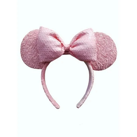 Disney Minnie Mouse Millennial Pink Ears Headband, in Sequined, Pink | Walmart (US)