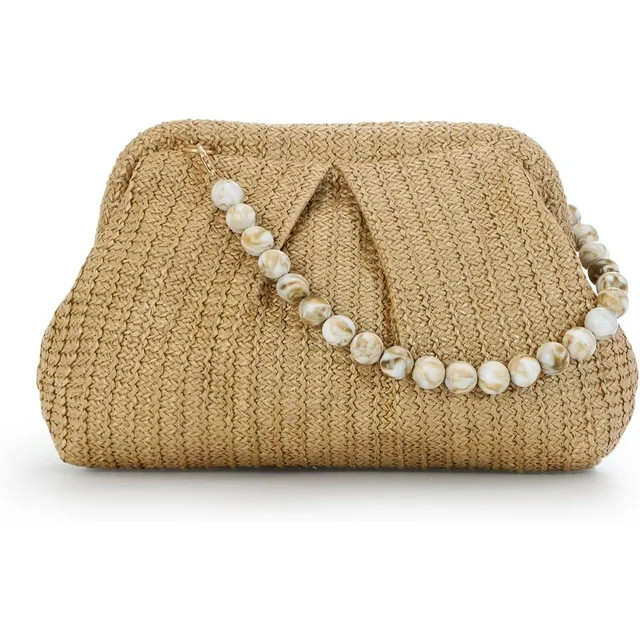 ShengRui Straw Clutch Purse for Women, Woven Dumpling Evening Bag Summer Beach Bag, Chain Strap C... | Walmart (US)