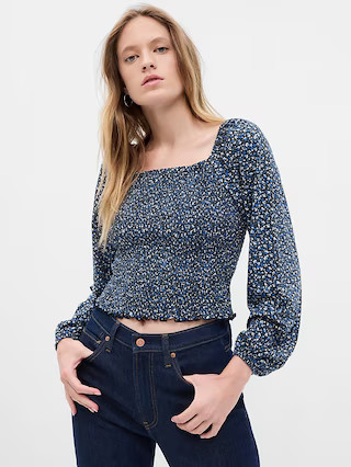 Smocked Cropped Top | Gap (US)