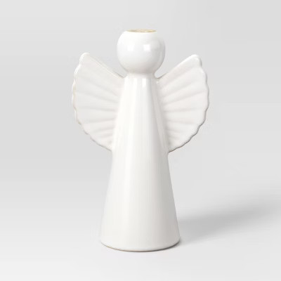 Christmas Medium Angel Taper Candle Holder White - Threshold™ | Target