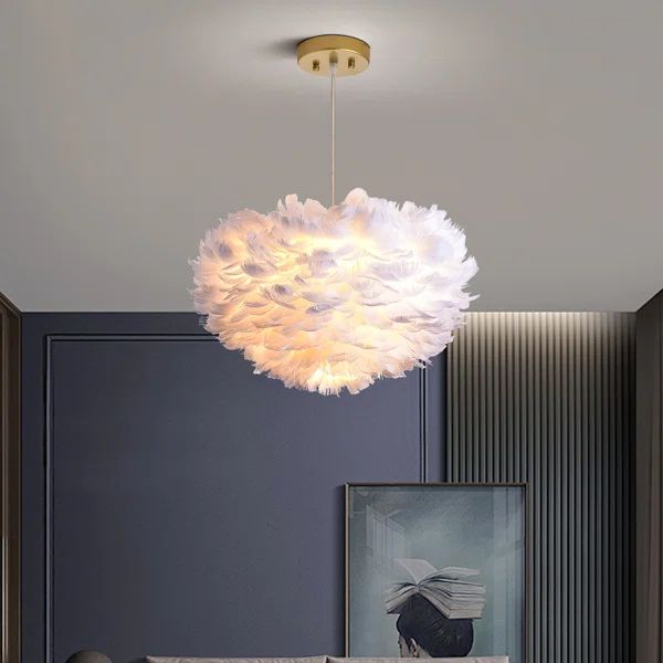 Alexander-James 3 - Light Shaded Globe Chandelier with Feather Accents | Wayfair North America