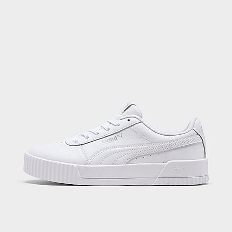 Puma Women's Carina Leather Casual Shoes in White/White Size 7.0 | Finish Line (US)