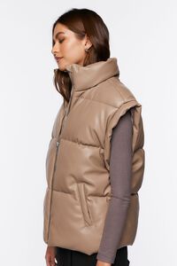 Faux Leather Zip-Up Puffer Vest | Forever 21 | Forever 21 (US)