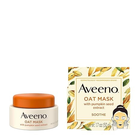 Aveeno Oat Face Mask with Soothing Seed Extract and Feverfew Extract Rebalance and Hydrate Skin, ... | Amazon (US)