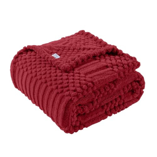 50x70 Inch Red Throw Blanket - Soft & Fluffy Fleece, Cute & Aesthetic, Perfect for Sofa, Couch, Chair, Bed, Living Room & Bedroom, All-Season Use, Plush & Cozy Decorative Blanket | Amazon (US)