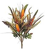 Admired By Nature Artificial Flowers Faux Cattail Wheat Fall Mix Bush Arrangement, 3. Gold | Amazon (US)