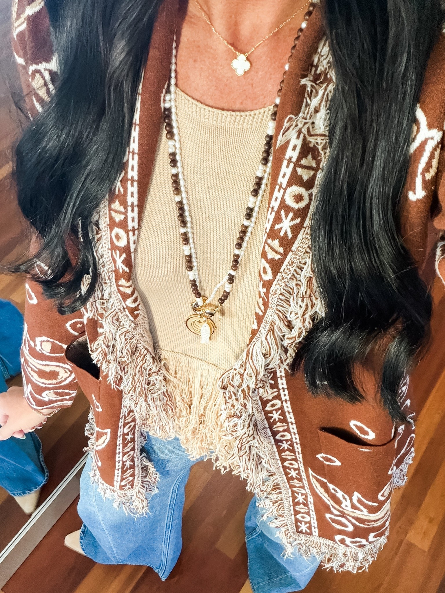Such a gorgeous fringe tank top and bandana fringe cardigan
Wearing small on both

#LTKootd #LTKSeasonal #LTKSaleAlert