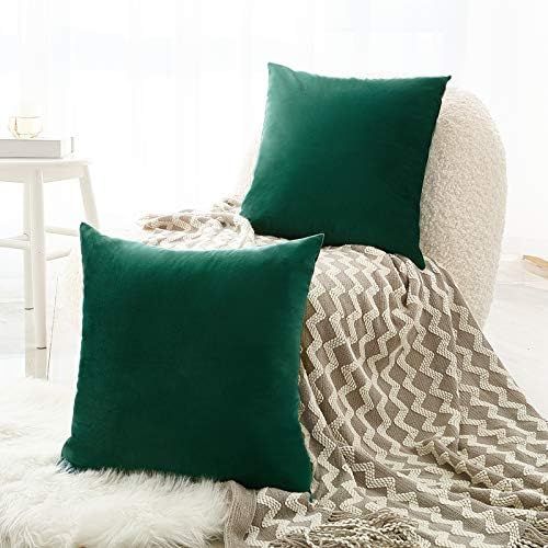 NEERYO Velvet Cushion Covers Solid Color Soft Square Decorative Sofa Throw Pillow Covers Pillowca... | Amazon (US)