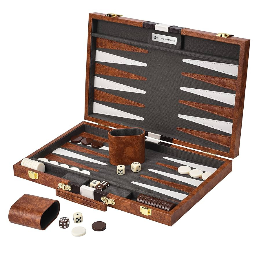 Get The Games Out Backgammon Set for Travel - Small Classic Board Game Case with Strategy Guide &... | Amazon (US)