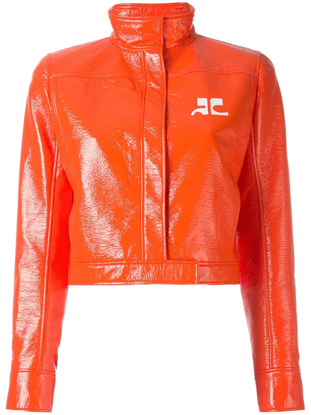 Courrèges vinyl cropped jacket - Yellow & Orange | FarFetch US
