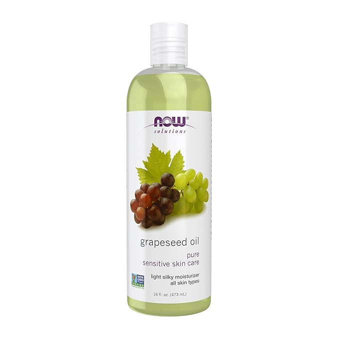 NOW Foods Solutions, Grapeseed Oil, Skin Care for Sensitive Skin, Light Silky Moisturizer for All... | Amazon (US)