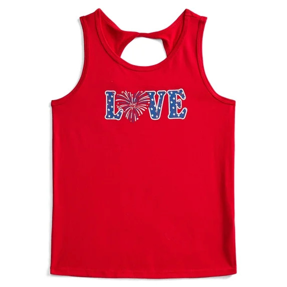 Fourth of July Girls Patriotic Americana Graphic Tank Top from Way To Celebrate, Sizes 4-18 | Walmart (US)