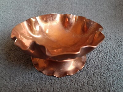 Vintage Hand Wrought Solid Copper 4" Footed Bowl Signed Arlidge And Son | eBay US