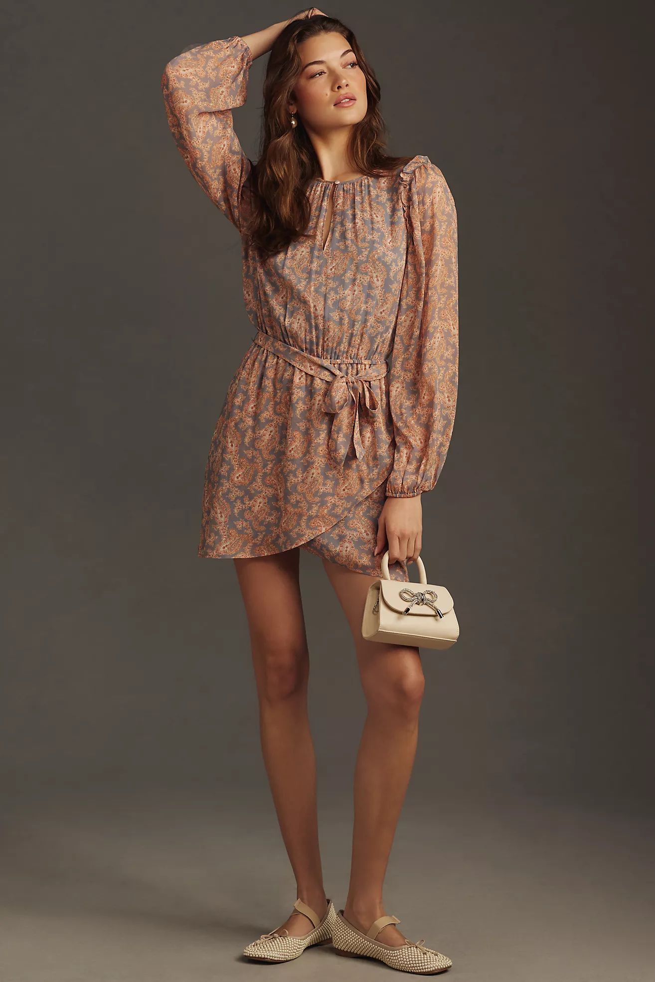 Paige Verona Long-Sleeve V-Neck Mini Dress | Anthropologie (US)