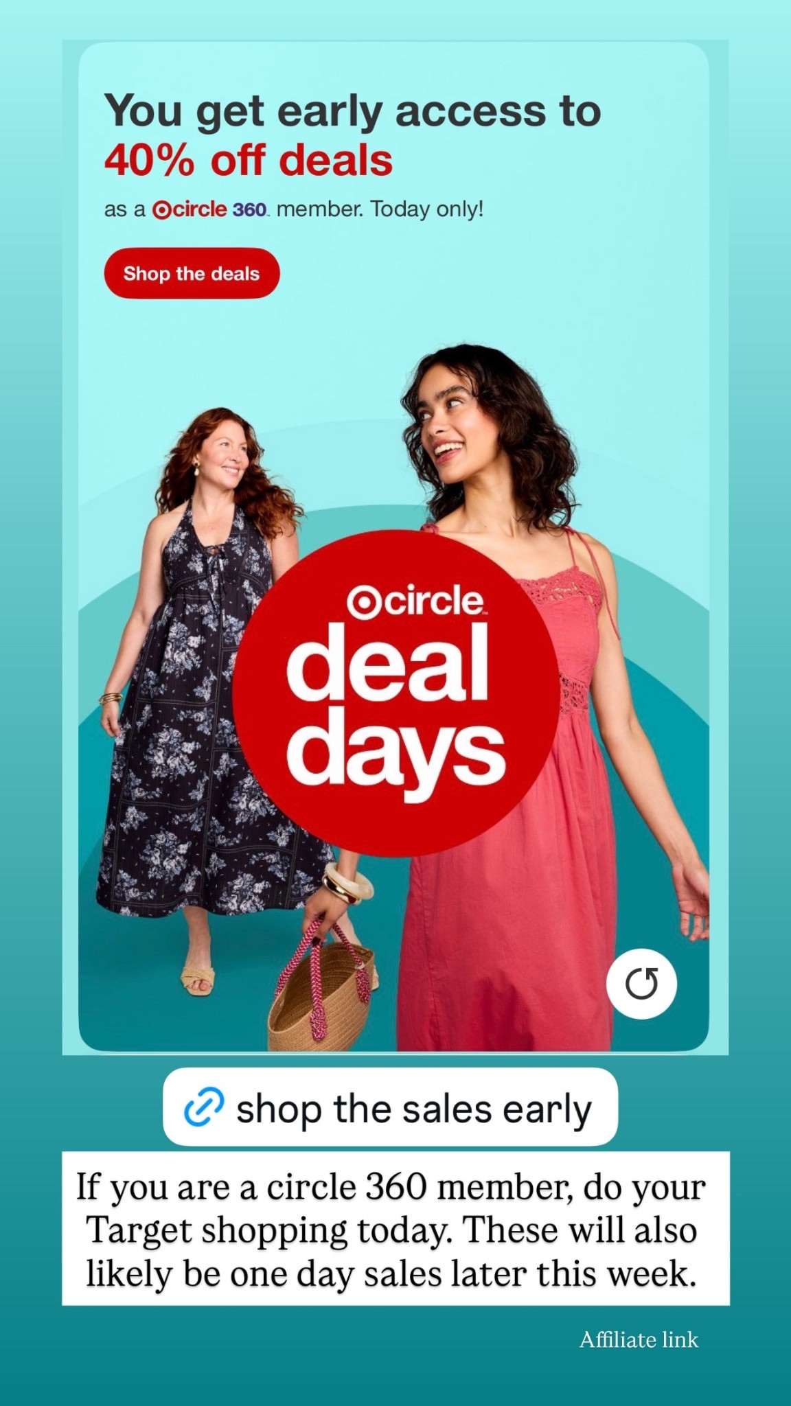 If you are a circle 360 member, do your Target shopping today. These will also likely be one day sales later this week.

#LTKdayinmylife #LTKSaleAlert #LTKmomlife