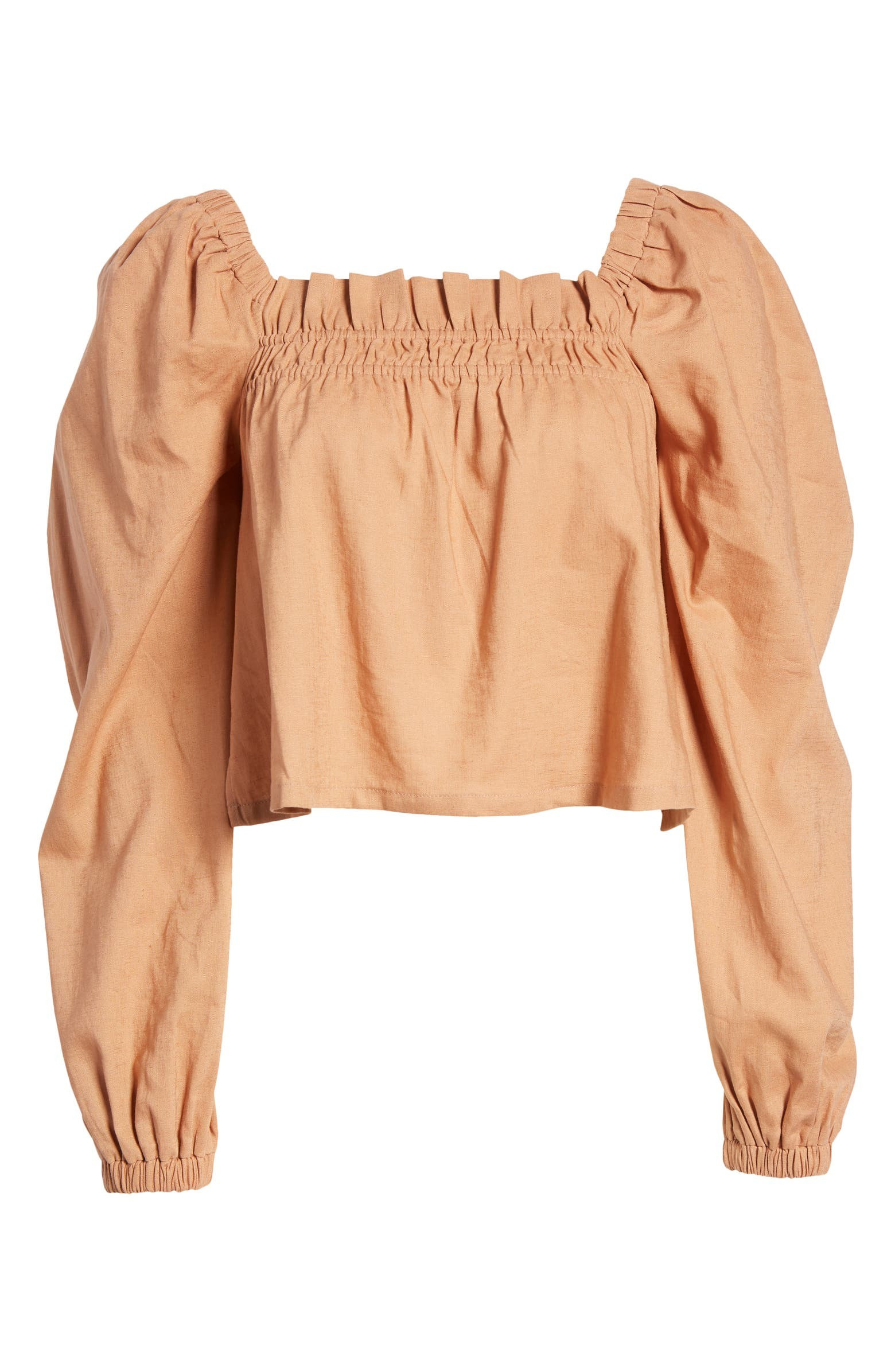 Long Sleeve Linen Blend Blouse | Nordstrom