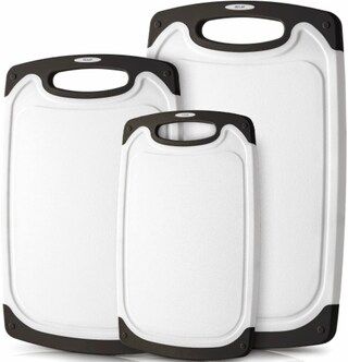 Cutting Board With Juice Grooves (3-Piece Set) - White and Black | Kroger