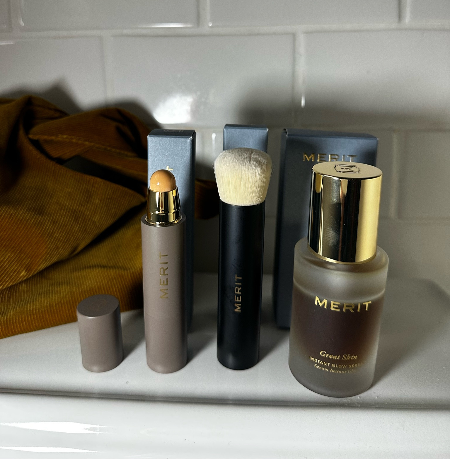 Grab this Merit Beauty set before it sells out!! It comes with a brush, complexion stick (that acts as a concealer, foundation or contour), & a glowing skin serum!

#LTKbeauty #LTKHoliday #LTKGiftGuide