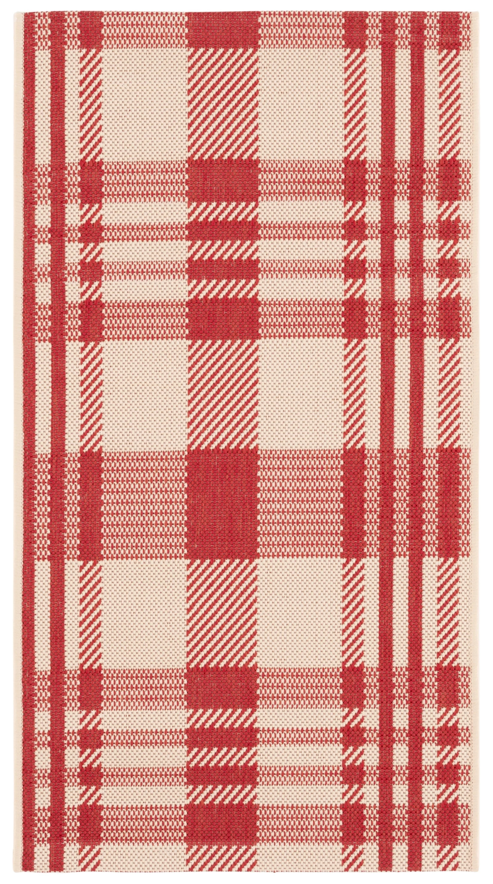Safavieh Courtyard Benjamin Plaid Indoor/Outdoor Area Rug, Red/Bone, 2'3" x 4' - Walmart.com | Walmart (US)