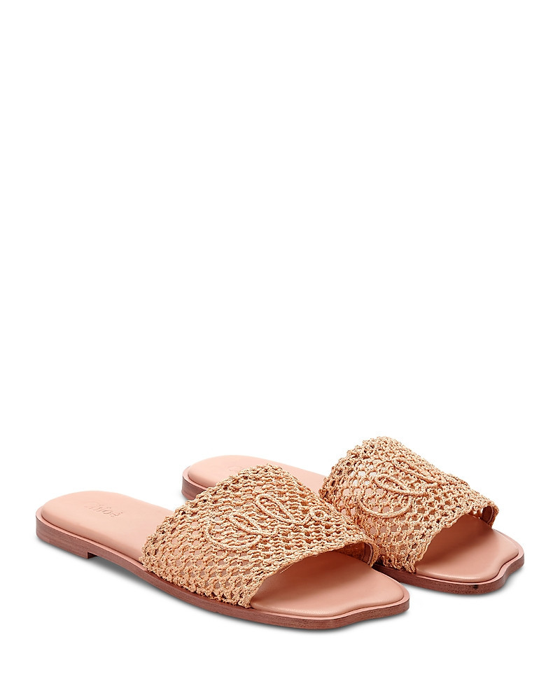 Chloe Women's Flower Raffia Slide Sandals | Bloomingdale's (US)