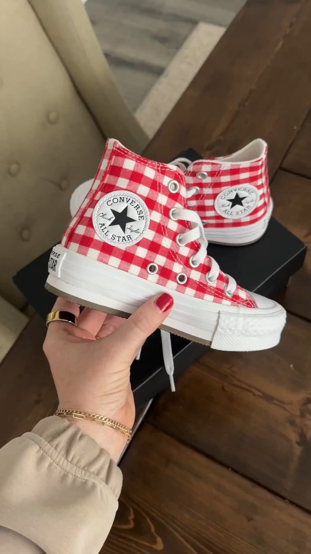 How cute are these red and white gingham converse for girls! On sale!! 

#LTKKids #LTKSaleAlert