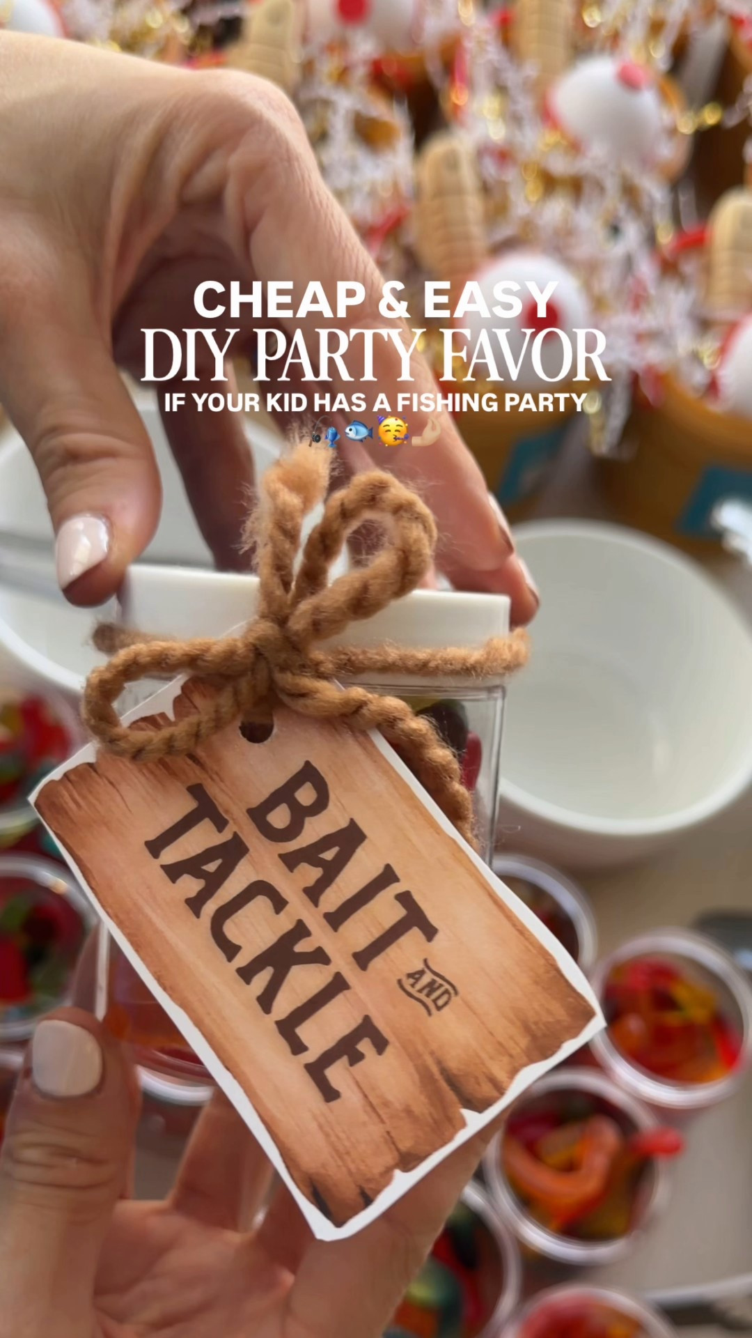 Probably the cheapest and easiest party favor I’ve ever made!! These bait and tackle jars turned out so cute with the gummy worms and Swedish fish!! (I made the tags, send me a message and I can send them to you!!) 

#LTKKids #LTKHome #LTKmomlife