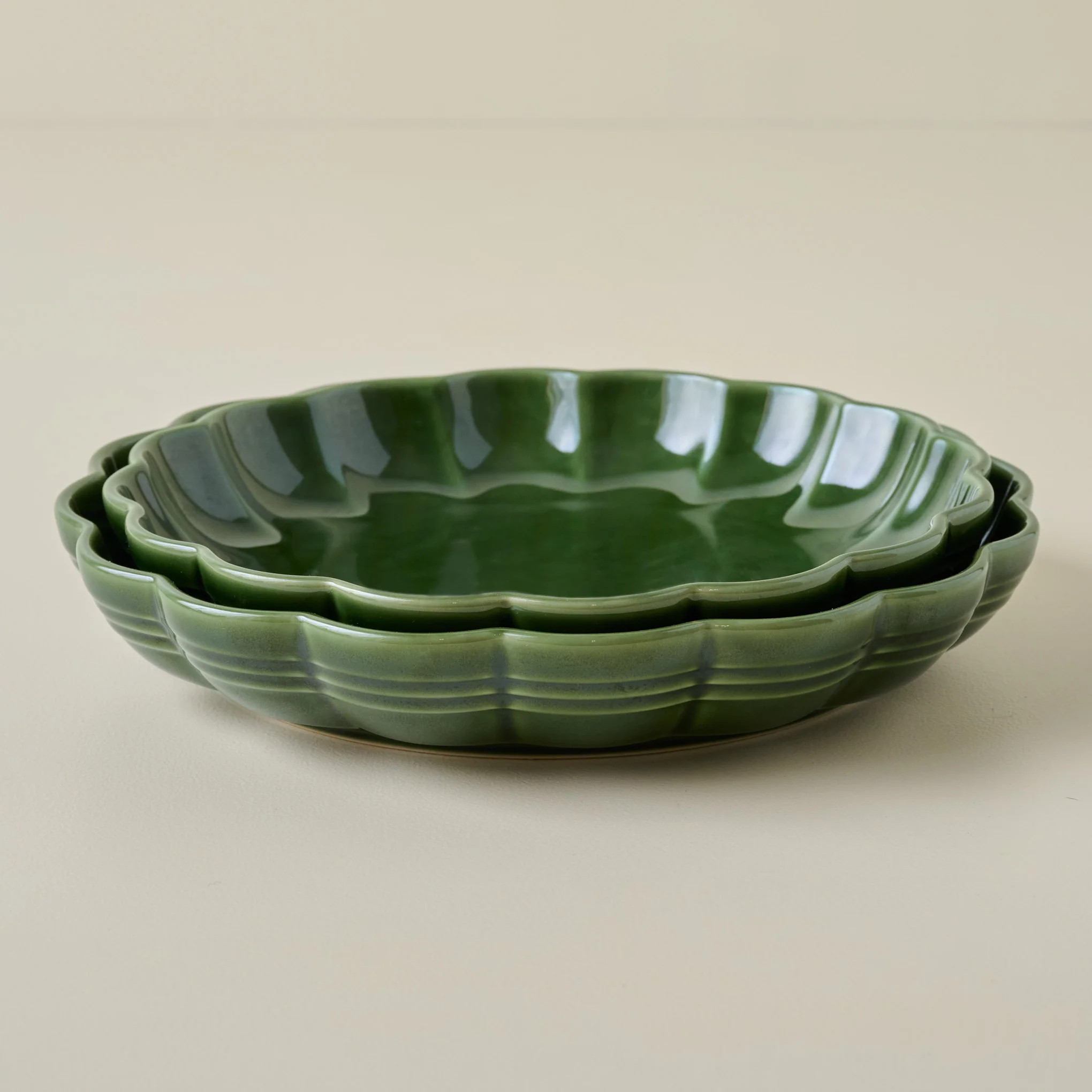 The Cottage Collection Forest Green Scalloped Baking Dish Set | Magnolia