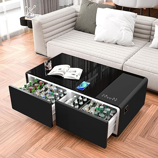 Smart Coffee Table with Fridge and Bluetooth Speaker, Smart Refrigerator Table with Wireless Char... | Amazon (US)