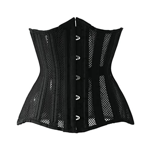LARTIGUE Women 26 Steel Boned Waist Training Corset Heavy Duty Mesh Underbust Bustier Cincher,12.4 Inch Black XL | Amazon (US)