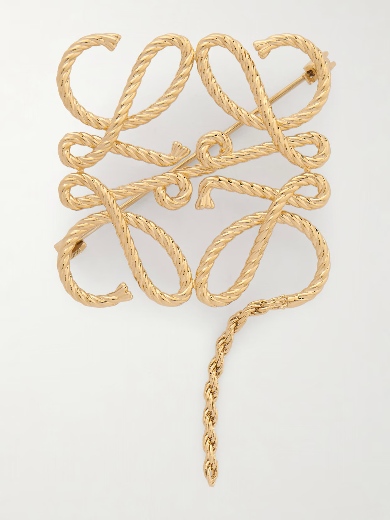 LOEWE - Anagram Rope Gold-tone Brooch - One size | NET-A-PORTER (US)