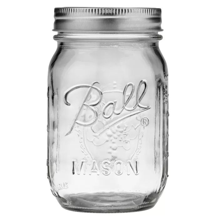 Ball 16oz 12pk Glass Regular Mouth Mason Jar with Lid and Band | Target