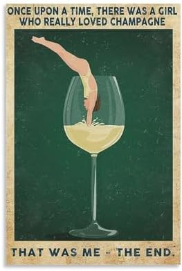 HOMSOL Once upon A Time, There Was A Girl Who Loved Champagne，That Was Me Canvas Poster Wall Ar... | Amazon (US)