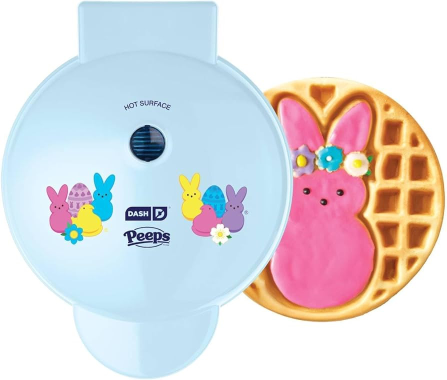 PEEPS x Dash Waffle Maker - Máquina de gofres de conejo para desayuno de Pascua, fácil liberaci... | Amazon (US)