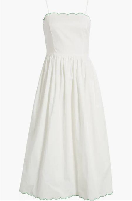 White Cotton Poplin Dress For Spring & Summer 💫