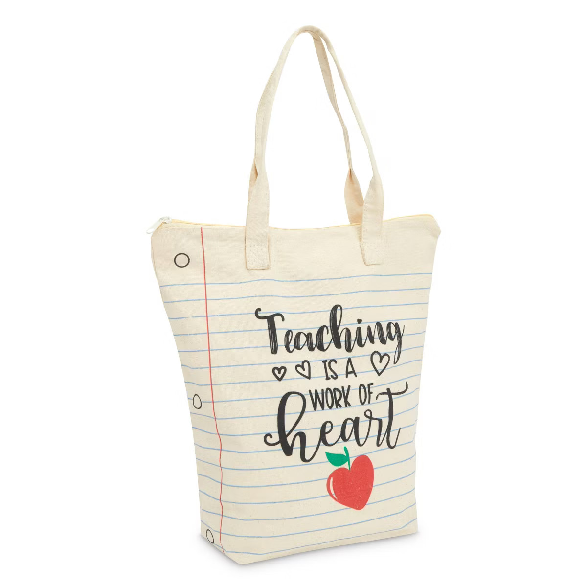 Sparkle and Bash Large Reusable Cotton Tote Bag with Zipper, Teaching is a Work of Heart, Teacher... | Target