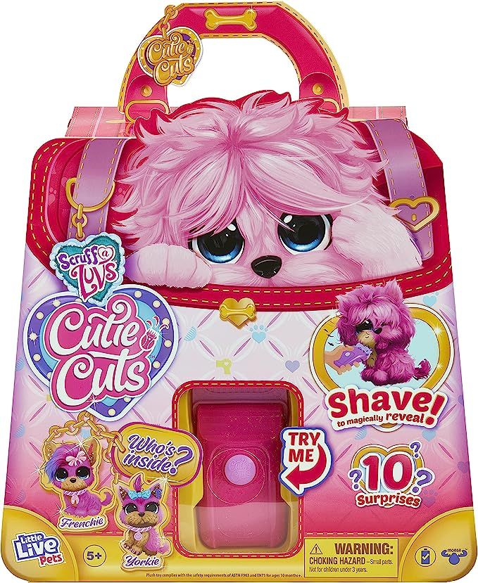 Little Live Scruff-A-Luvs Cutie Cuts! Shave, Reveal and Style, Plush Rescue Pet - Pink Puppy | Amazon (US)