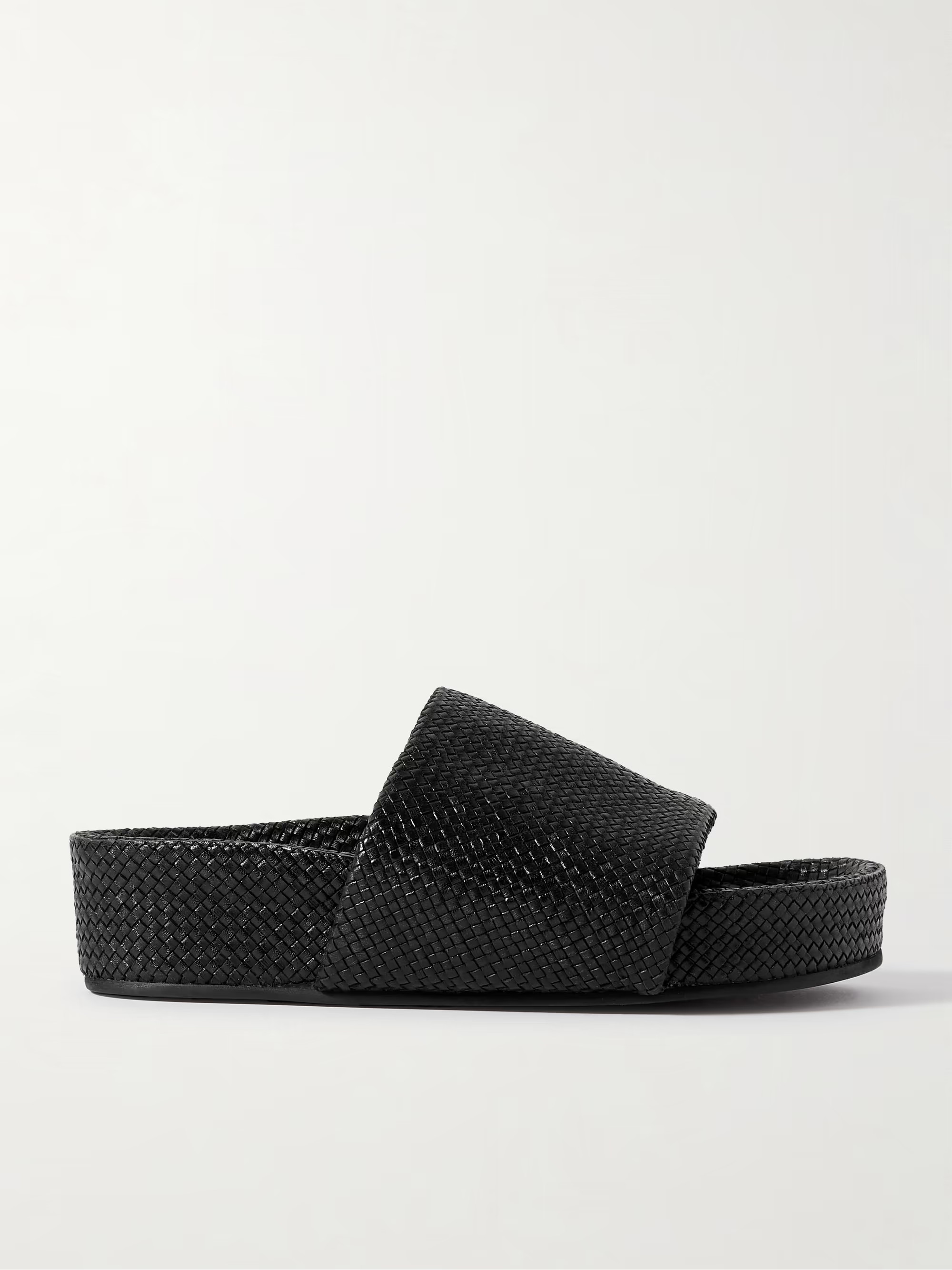 ST. AGNIWoven leather platform slides | NET-A-PORTER (UK & EU)