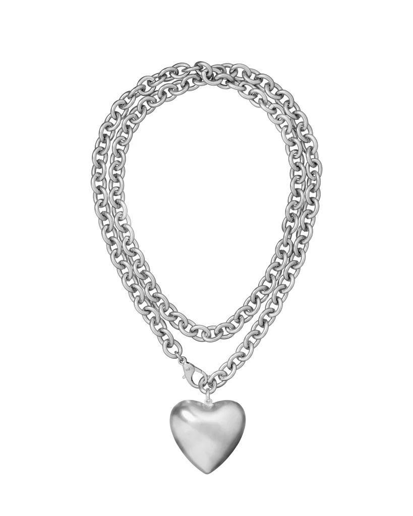 The Puffy Heart Necklace in Silver | Roxanne Assoulin