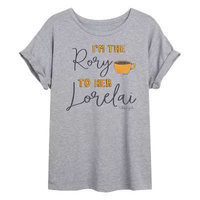 Women's Gilmore Girls I'm The Rory Oversized Graphic T-Shirt - Heather Grey - Medium | Target