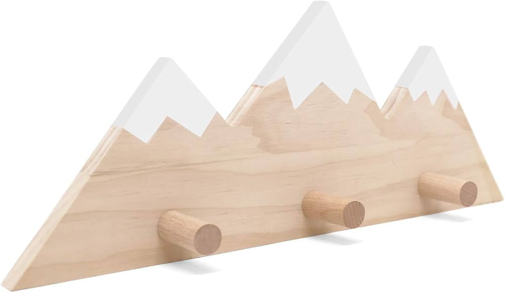 Huray Rayho Mountain Peak Wall Hook Wooden Snowy Mountain Kids Nursery Decor Woodland Adventure E... | Amazon (US)
