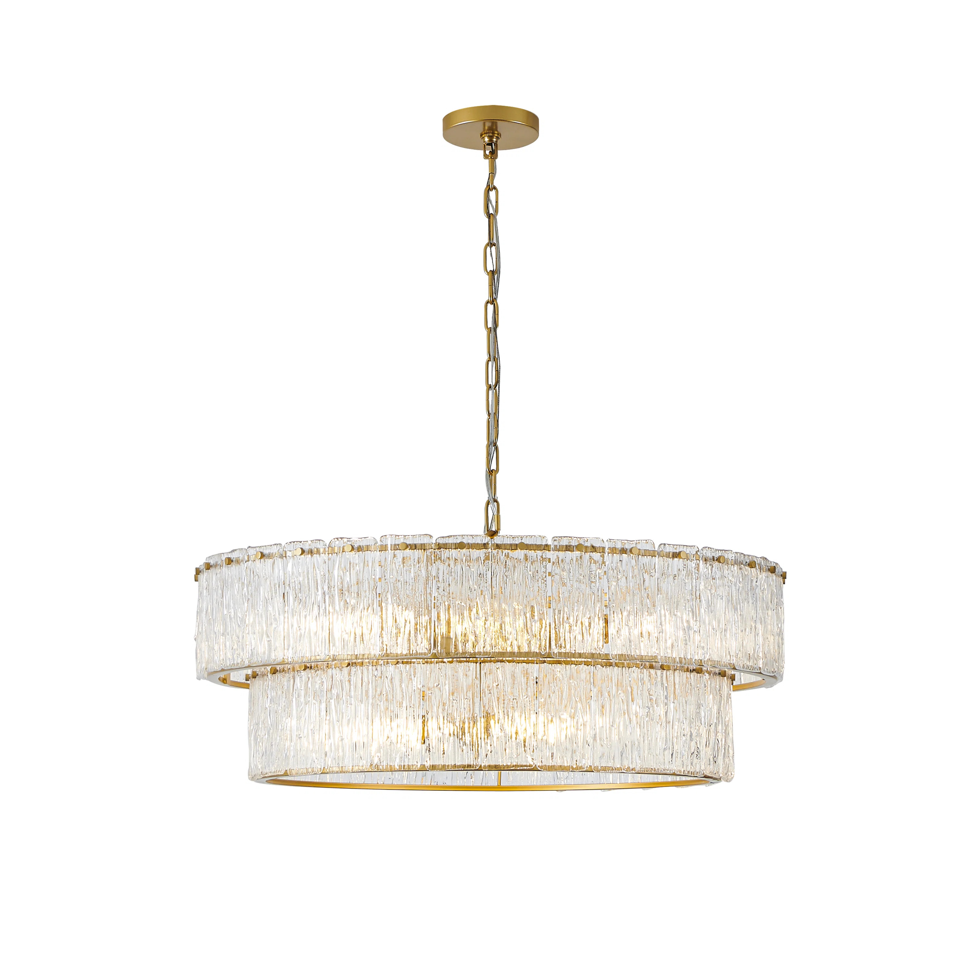 5/8 Light Gold 2-tiered Glass Adjustable Chandelier | Wayfair North America