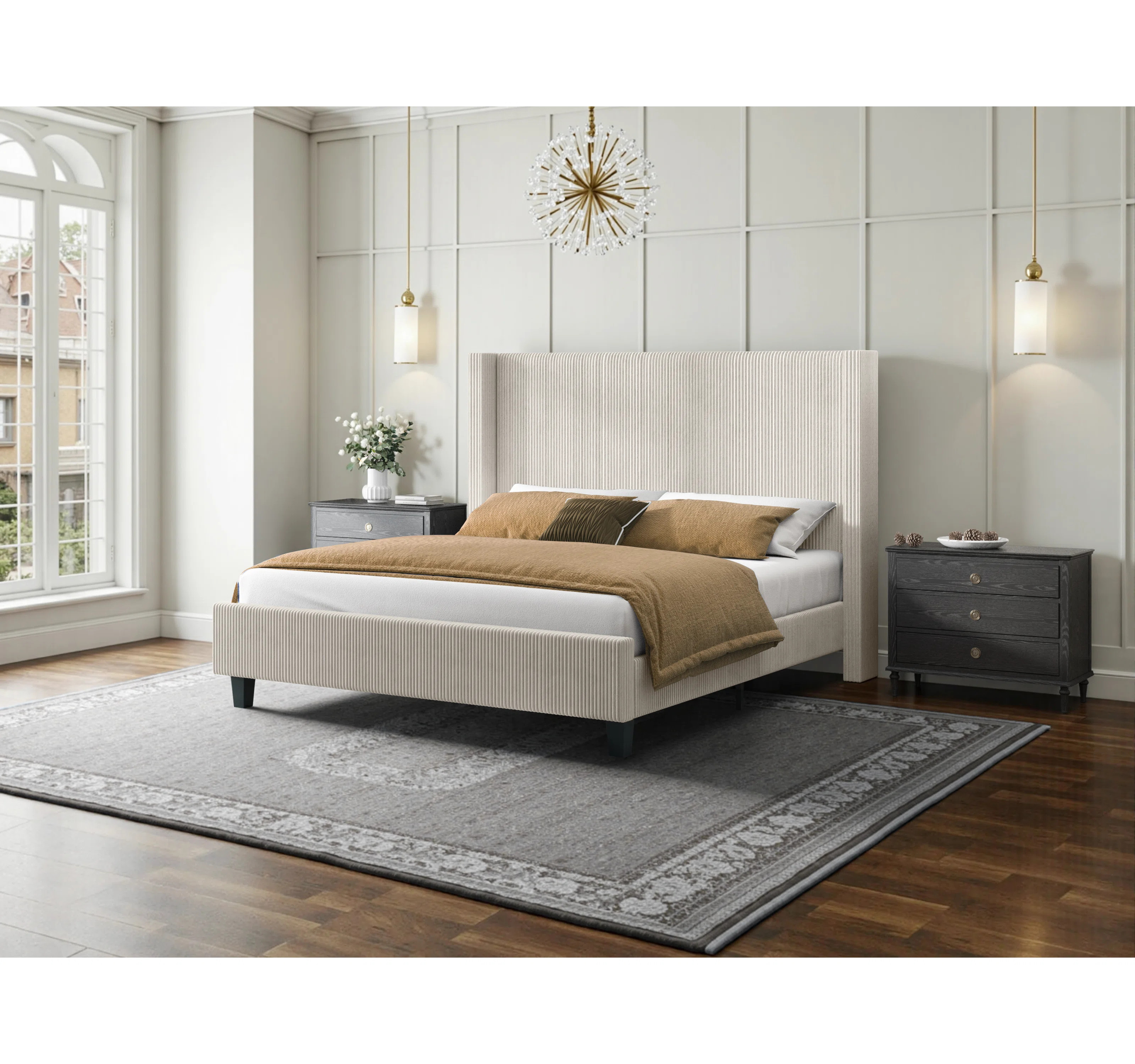 Wauseon Corduroy Upholstered Bed | Wayfair North America