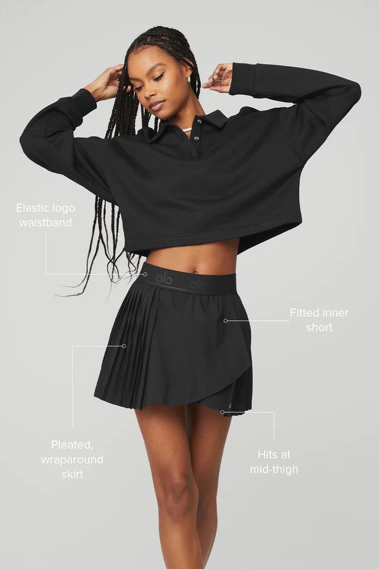Aces Tennis Skirt - Black | Alo Yoga (US)