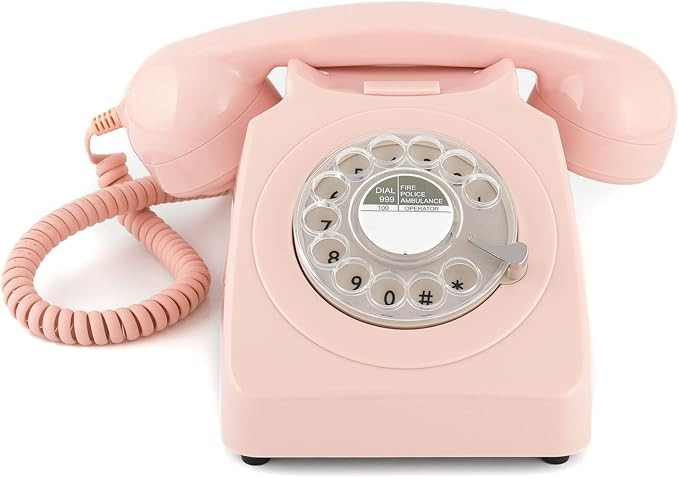 GPO 746 Rotary 1970s-style Retro Landline Phone - Curly Cord, Authentic Bell Ring | Amazon (US)